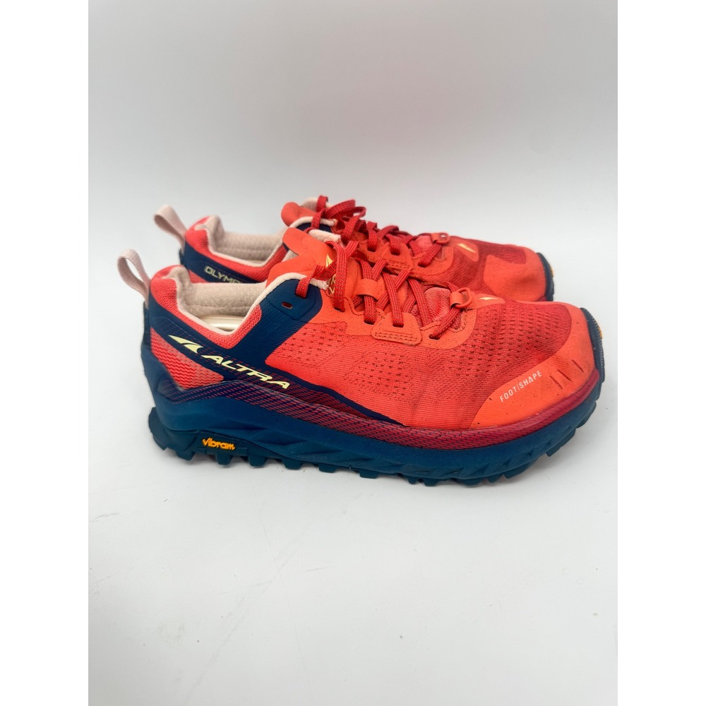 Altra Olympus 4 Trail Running Shoes Women 9 Orange Blue Vibram Megagrip